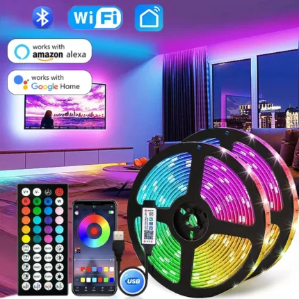 Usb 5 فولت Led قطاع ضوء 5050 Rgb Led الشريط بلوتوث واي فاي App التحكم عن بعد Led غرفة ضوء 1-30 متر الخلفية الشريط الإضاءة مصباح - AliExpress 39